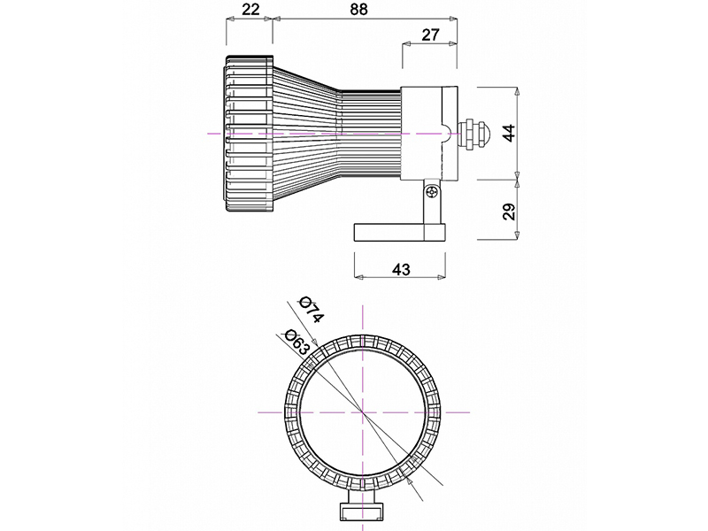 Подводный светодиодный светильник LP G 40/1/3 PVC-4