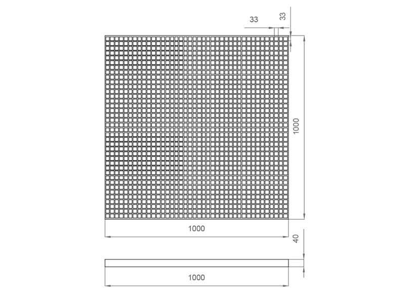 Настил из нержавеющей стали для сухого фонтана 1000x1000-4