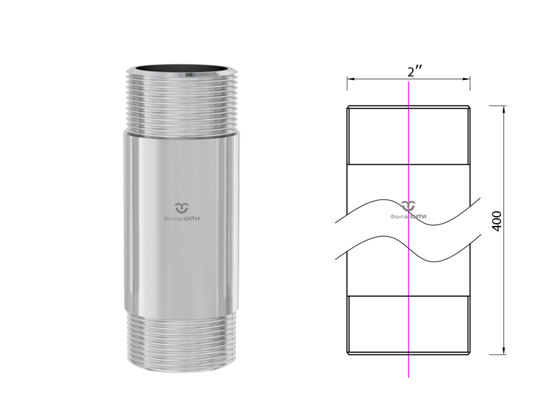 Удлинитель стойки фонтанной насадки 400 мм.-3