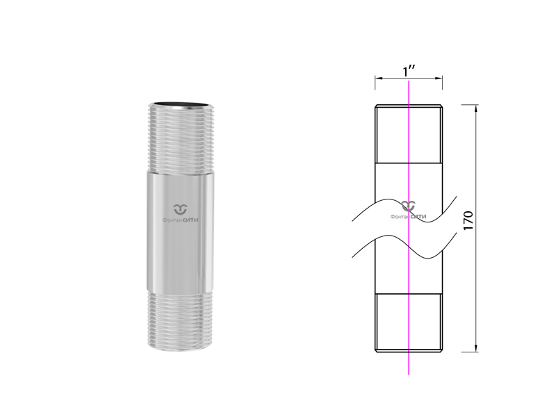 Удлинитель стойки фонтанной насадки 170 мм.-1