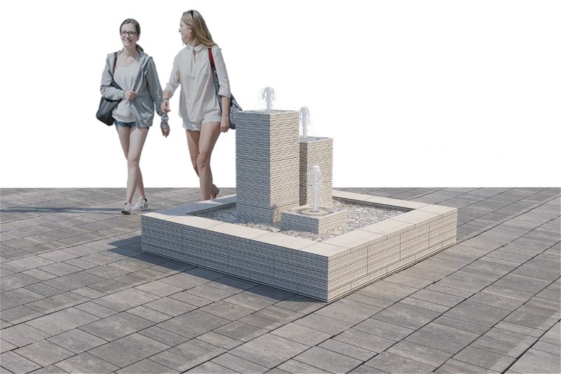 Малогабаритный фонтан модульный 1500 х 1500