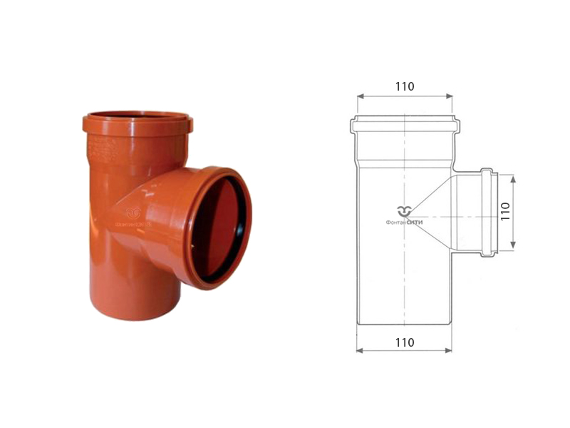 Тройник FC 90° ПВХ (110)