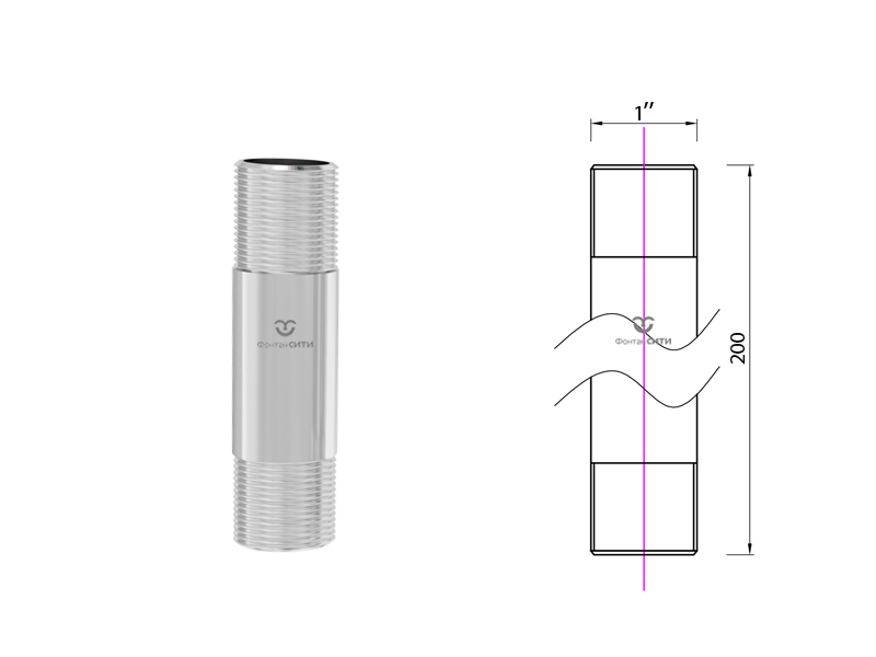 Удлинитель стойки фонтанной насадки 200 мм.-1