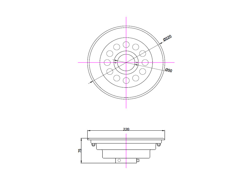 Подводный светильник LP GBZ 220 12-24V AISI 304