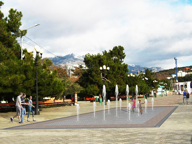 Пешеходный фонтан FC 5600х7200 (с погружными насосами)-2