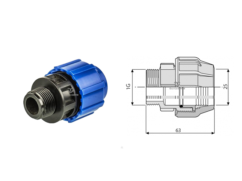 Муфта соединительная ПНД FC (нар.) (25, 1")
