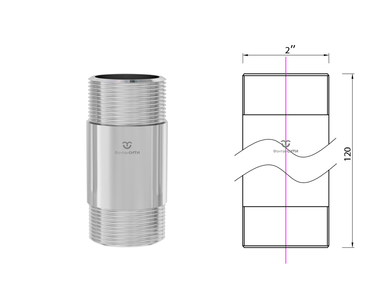 Удлинитель стойки фонтанной насадки 120 мм.-3