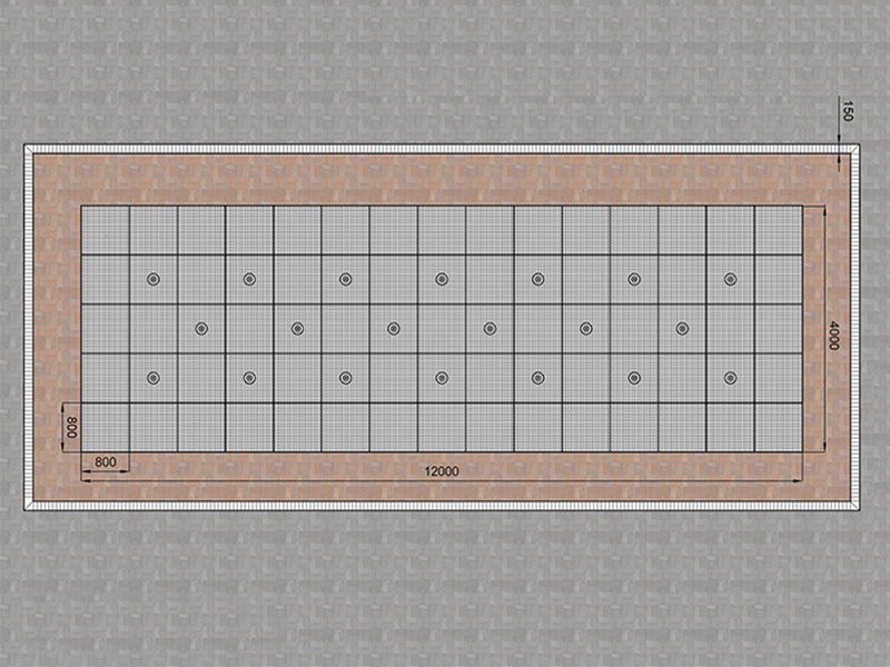Пешеходный фонтан FC 4000х12000 (с погружными насосамии)-5
