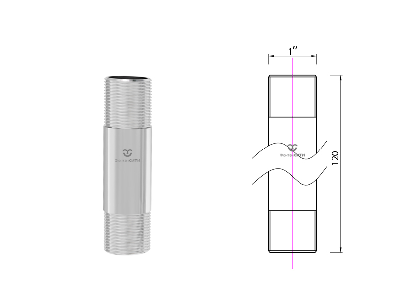 Удлинитель стойки фонтанной насадки 120 мм.-1