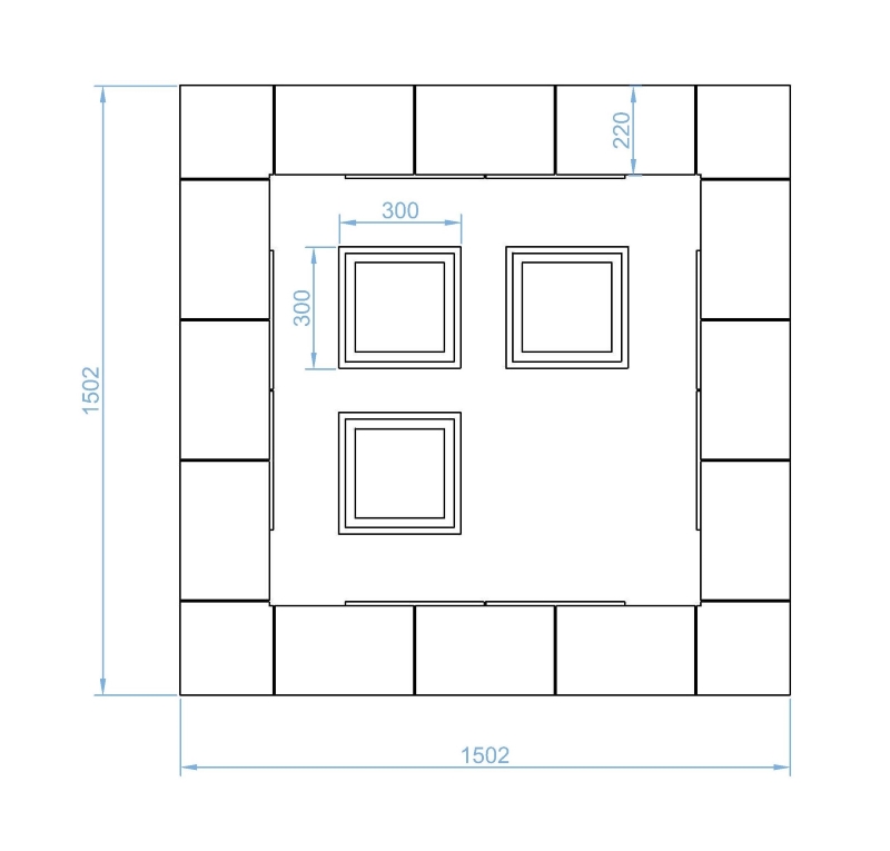 Малогабаритный фонтан модульный 1500 х 1500