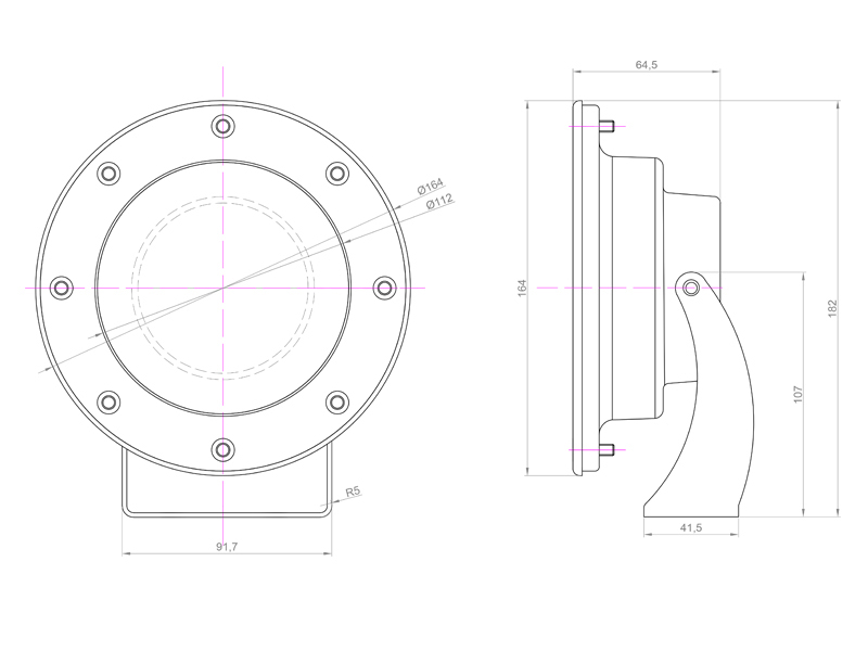 Подводный светильник LP G160 12-24V AISI 304