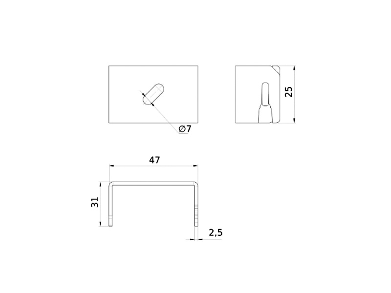 Скоба-держатель полосы, 47 мм