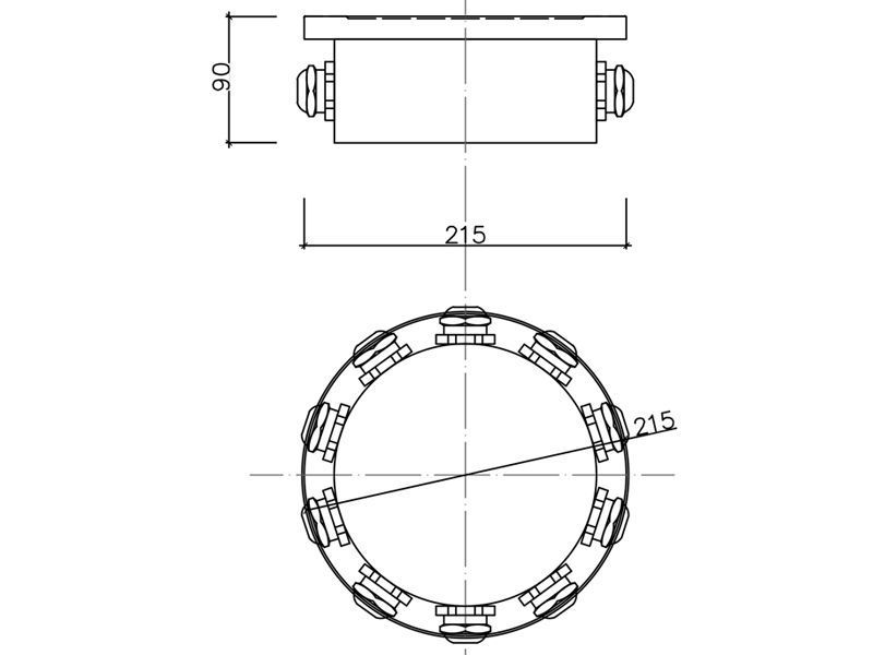 Подводная клеммная коробка ПКК FC D215 AISI 304, изображение