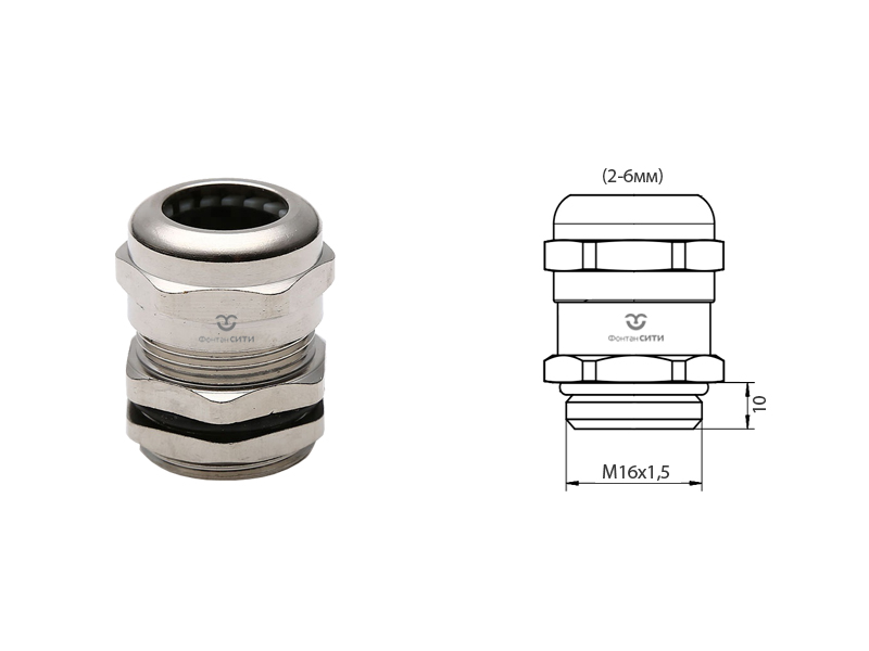Кабельный ввод FC-М16 (L резьбы 10 мм.) (2-6)