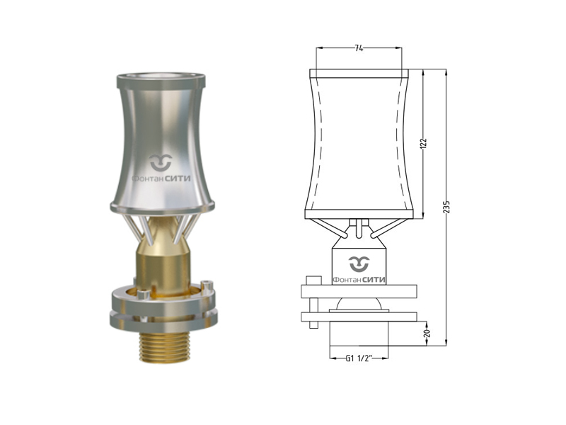 Фонтанная насадка FC "Каскад" (1.1/2", 70)