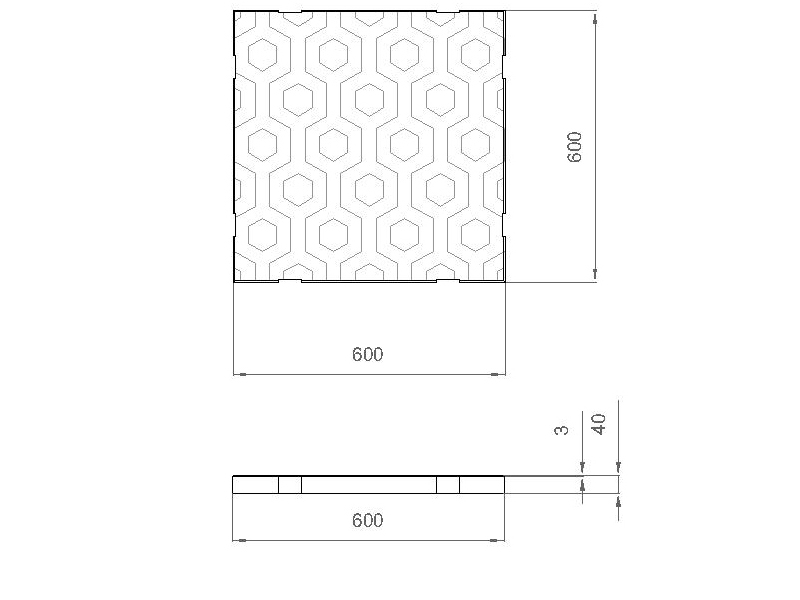 Бетонная плита для сухого фонтана 600x600 (Бежевый)-3