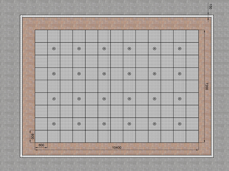 Пешеходный фонтан FC 7200х10400 (с погружными насосами)-5