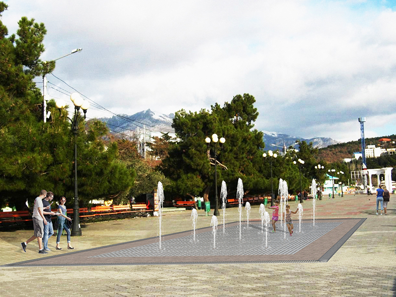 Пешеходный фонтан FC 5600х7200 (с погружными насосами)-3