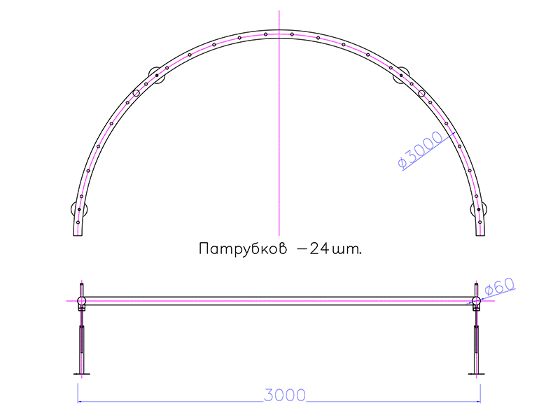 Фонтанное полукольцо FC-ХN-3000мм (60, 24, 2)
