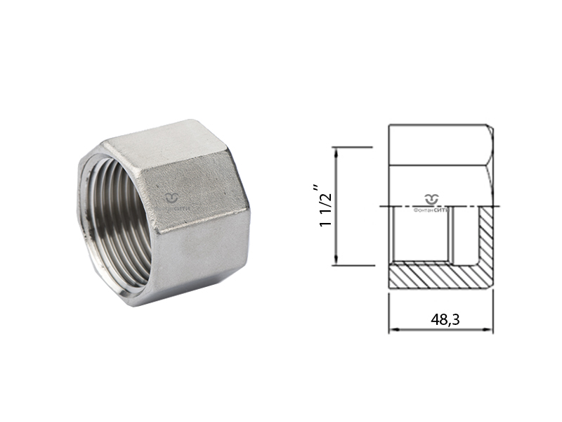 Заглушка FC 8-мигранная AISI 304 (внутр.) (1 1/2")