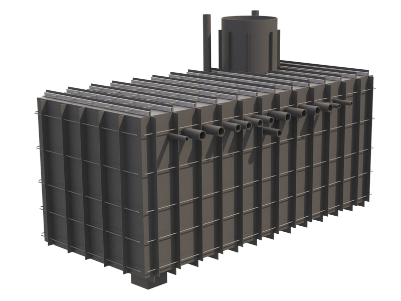 Готовый полипропиленовый бункер для технического помещения 2400х 5000х2200 мм. ( без люка)