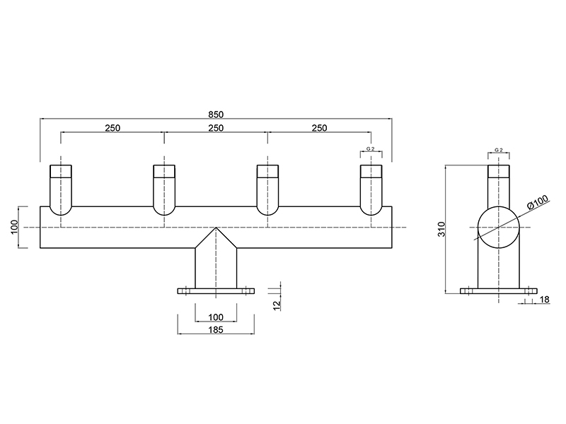 Распределитель потока воды FC 840мм-2