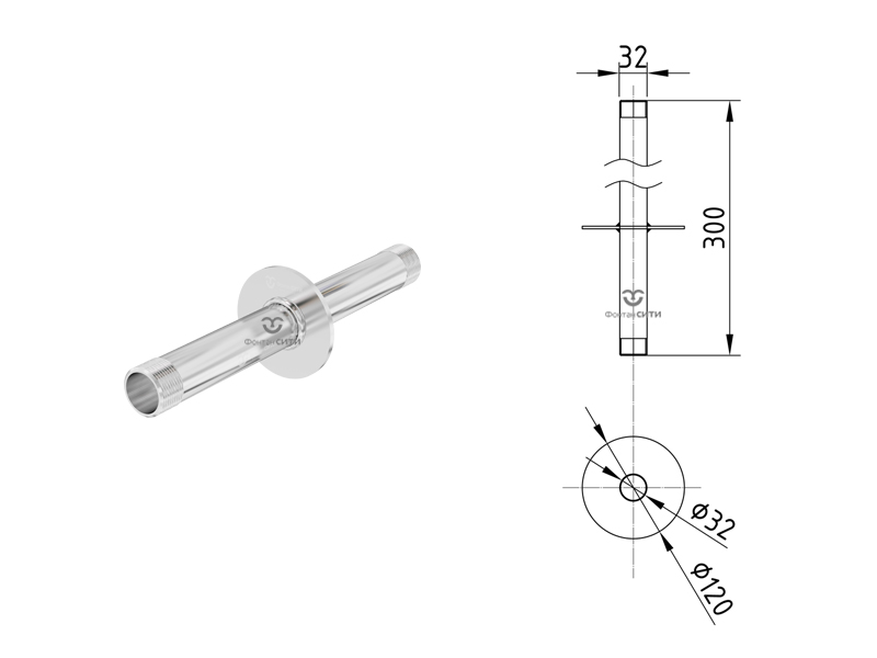 Стеновой проход прямой FC 300-1