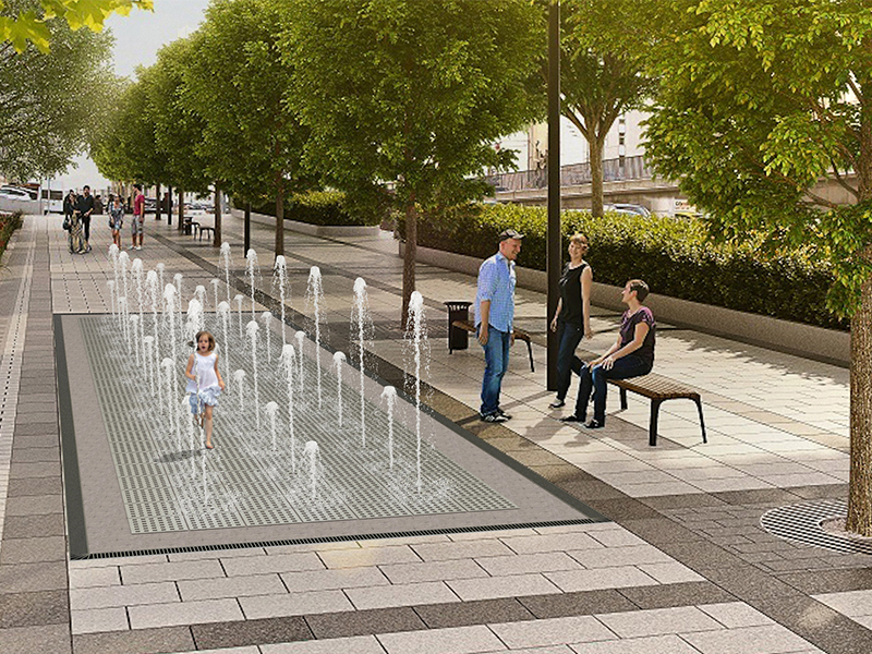 Пешеходный фонтан FC 4000х12000 (с погружными насосамии)-2