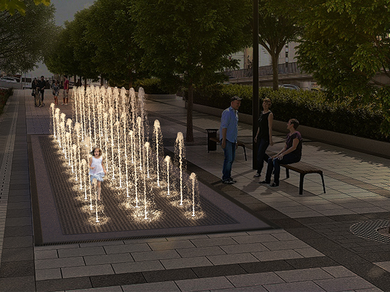 Пешеходный фонтан FC 4000х12000 (с погружными насосамии)-3