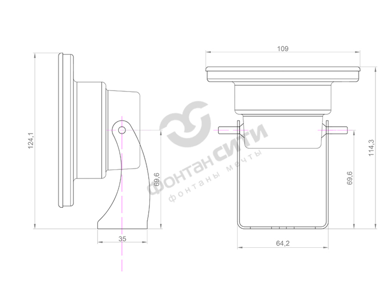 Подводный светильник LP G30 12V AISI 304