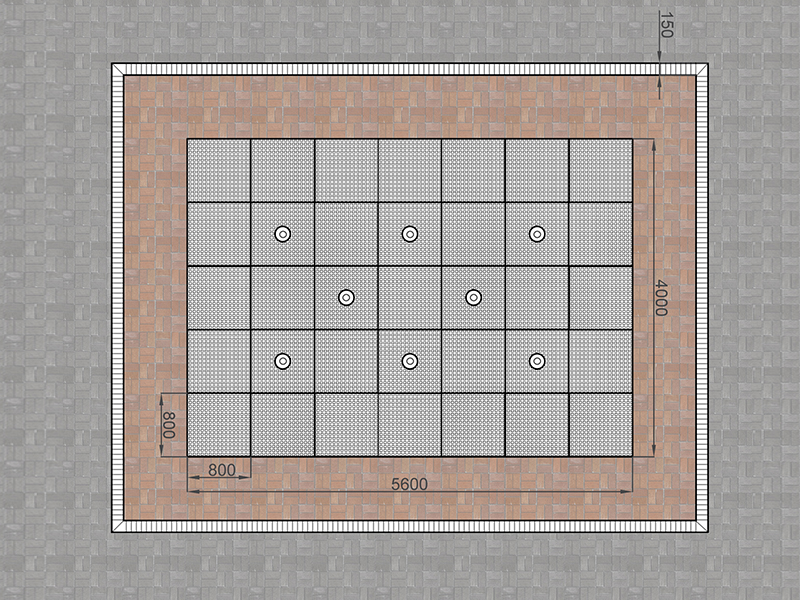 Пешеходный фонтан FC 4000х5600 (с погружными насосами)-5