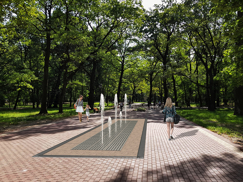 Пешеходный фонтан FC 2400х8800 (с погружными насосами)-2