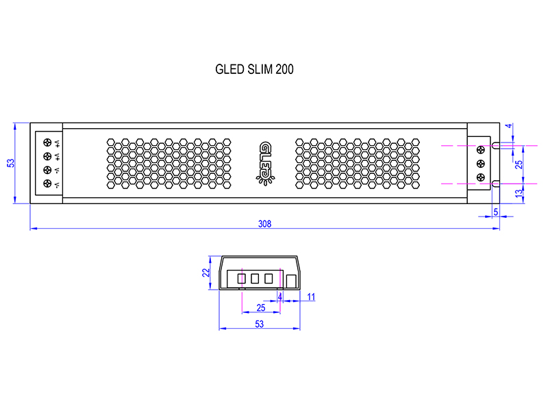 Блок питания Gled Slim - 200-2