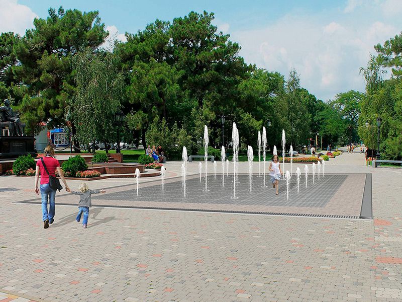 Пешеходный фонтан FC 7200х10400 (с погружными насосами)-3