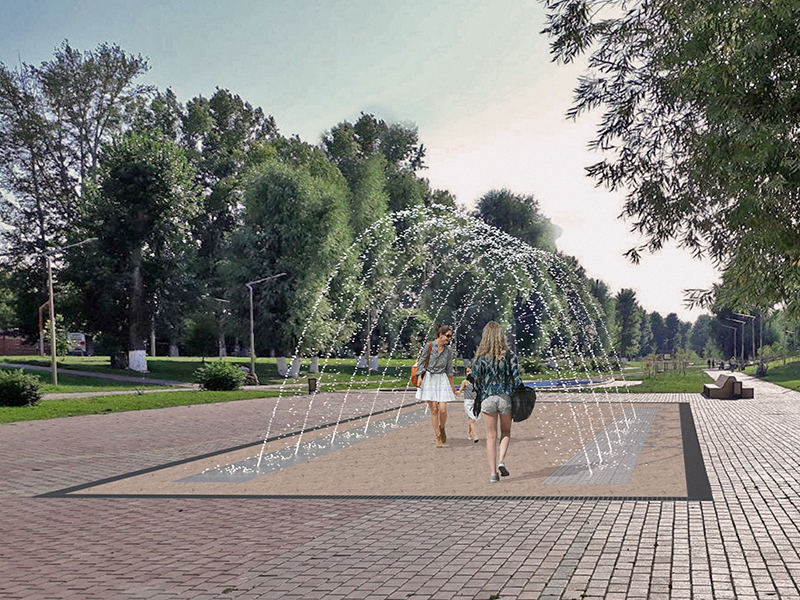 Пешеходный фонтан FC 