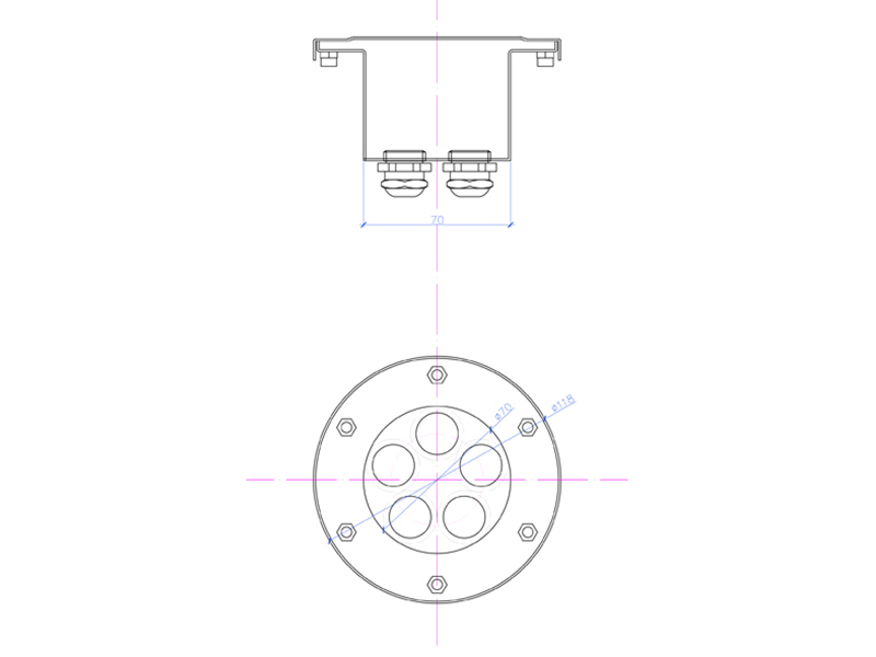 Подводная клеммная коробка ПКК FC D118 AISI 304, изображение