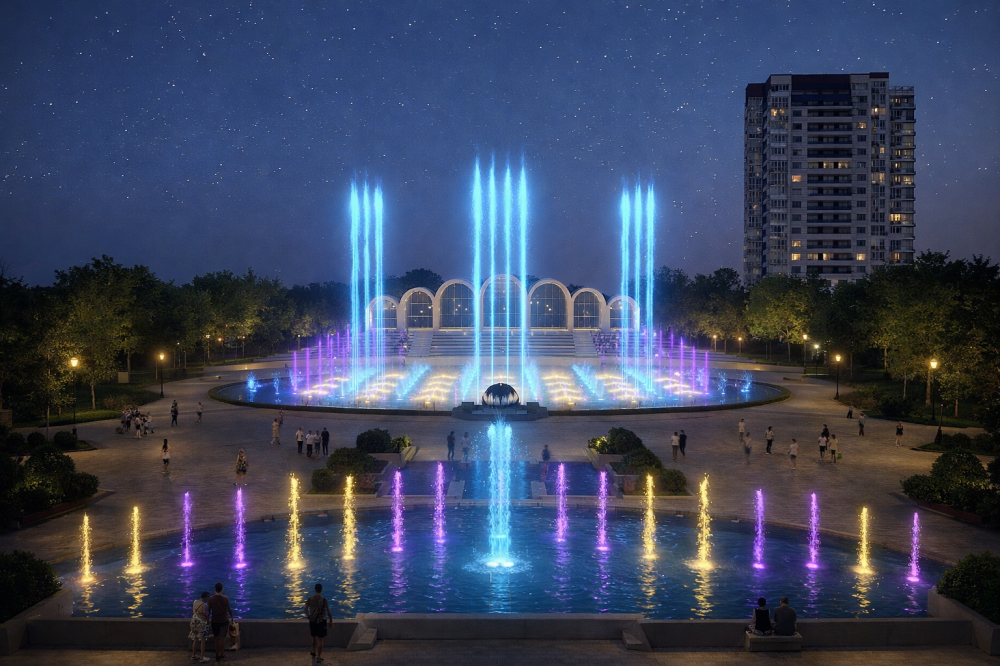 Новый фонтан «Волга» в Волгограде