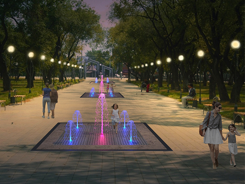 Пешеходный фонтан FC 2400х2400 (с погружными насосами)