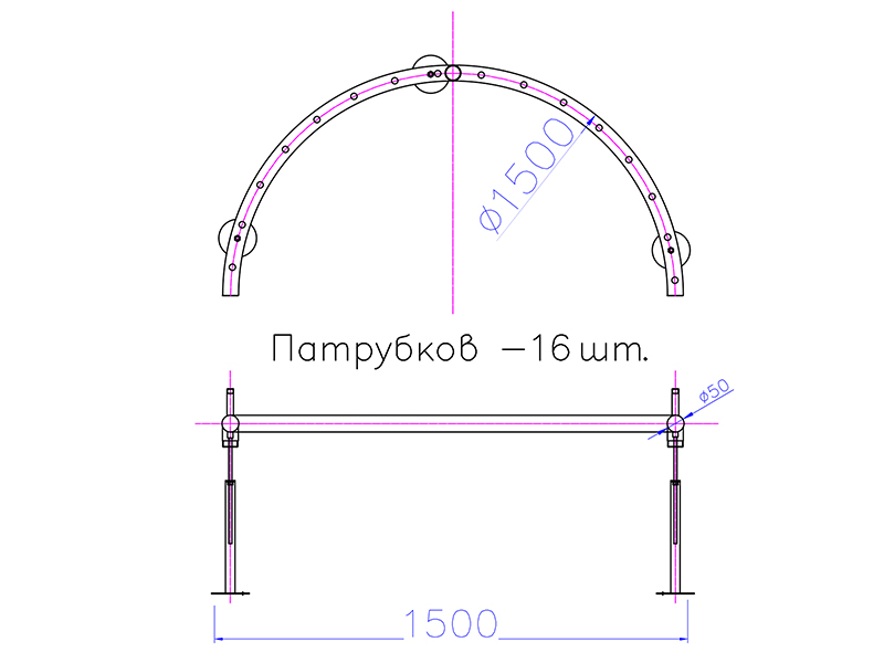 Фонтанное полукольцо FC-ХN-1500мм-2