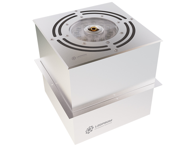 Квадратный модуль сухого фонтана FC S 24 V RGBW (насадка Комета)