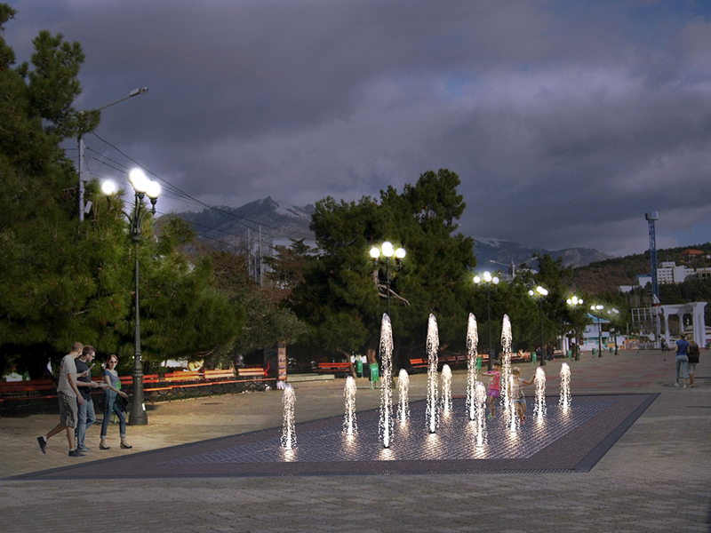 Пешеходный фонтан FC 5600х7200 (с погружными насосами)-4