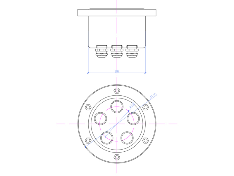 Подводная клеммная коробка ПКК FC D116 AISI 304, изображение