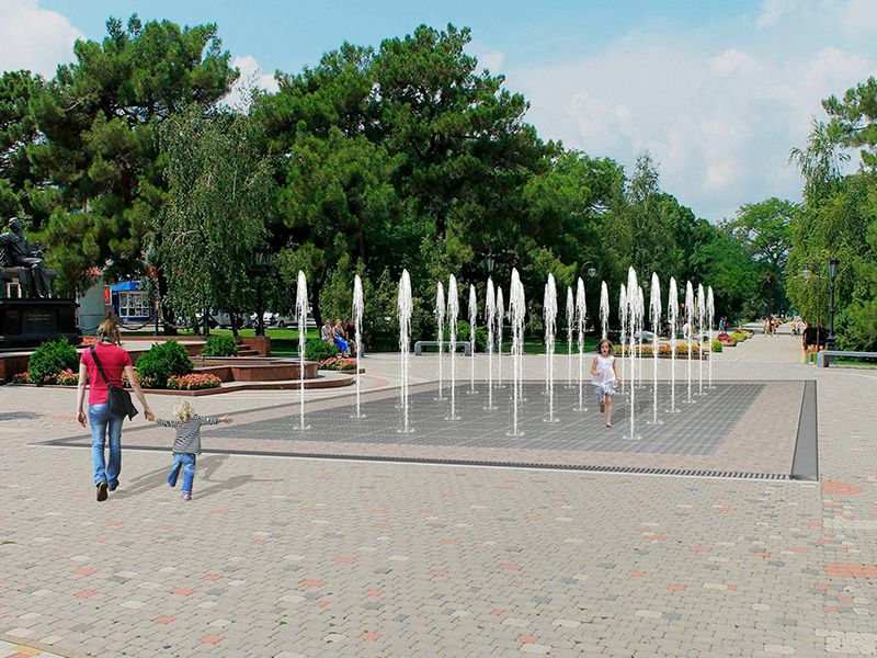 Пешеходный фонтан FC 7200х10400 (с погружными насосами)-2