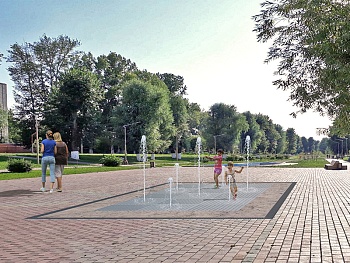 Пешеходный фонтан FC 2400х4000 (с погружными насосами), изображение