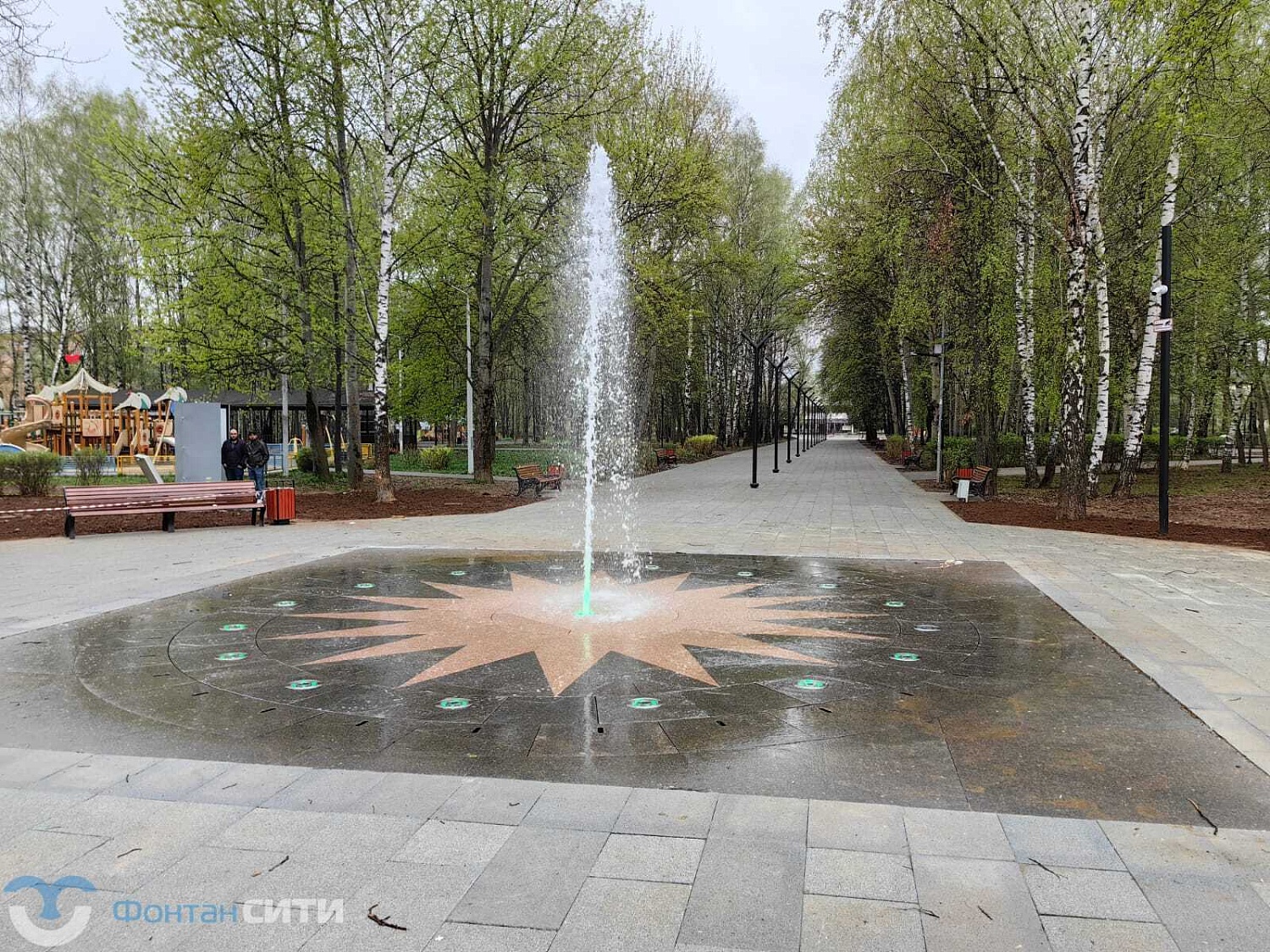 Пешеходный фонтан в Долгопрудном