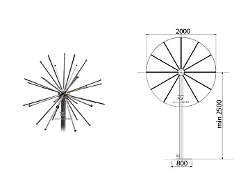 Фонтанная насадка FC "Водяная сфера" 2000 мм., изображение