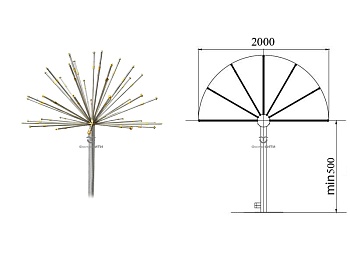 Фонтанная насадка FC "Водяная полусфера" 2000 мм., изображение