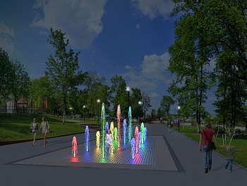 Пешеходный фонтан FC 5600х8800 (с погружными насосами), изображение