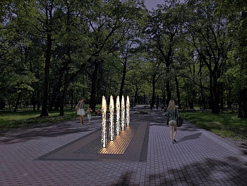 Пешеходный фонтан FC 2400х8800 (с погружными насосами), изображение