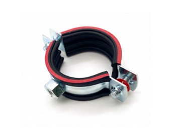 Хомут трубный с виброгасителем и гайкой для стандартных нагрузок M10, изображение